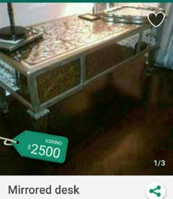 6 ft x 4 ft mirrored desk located in boca