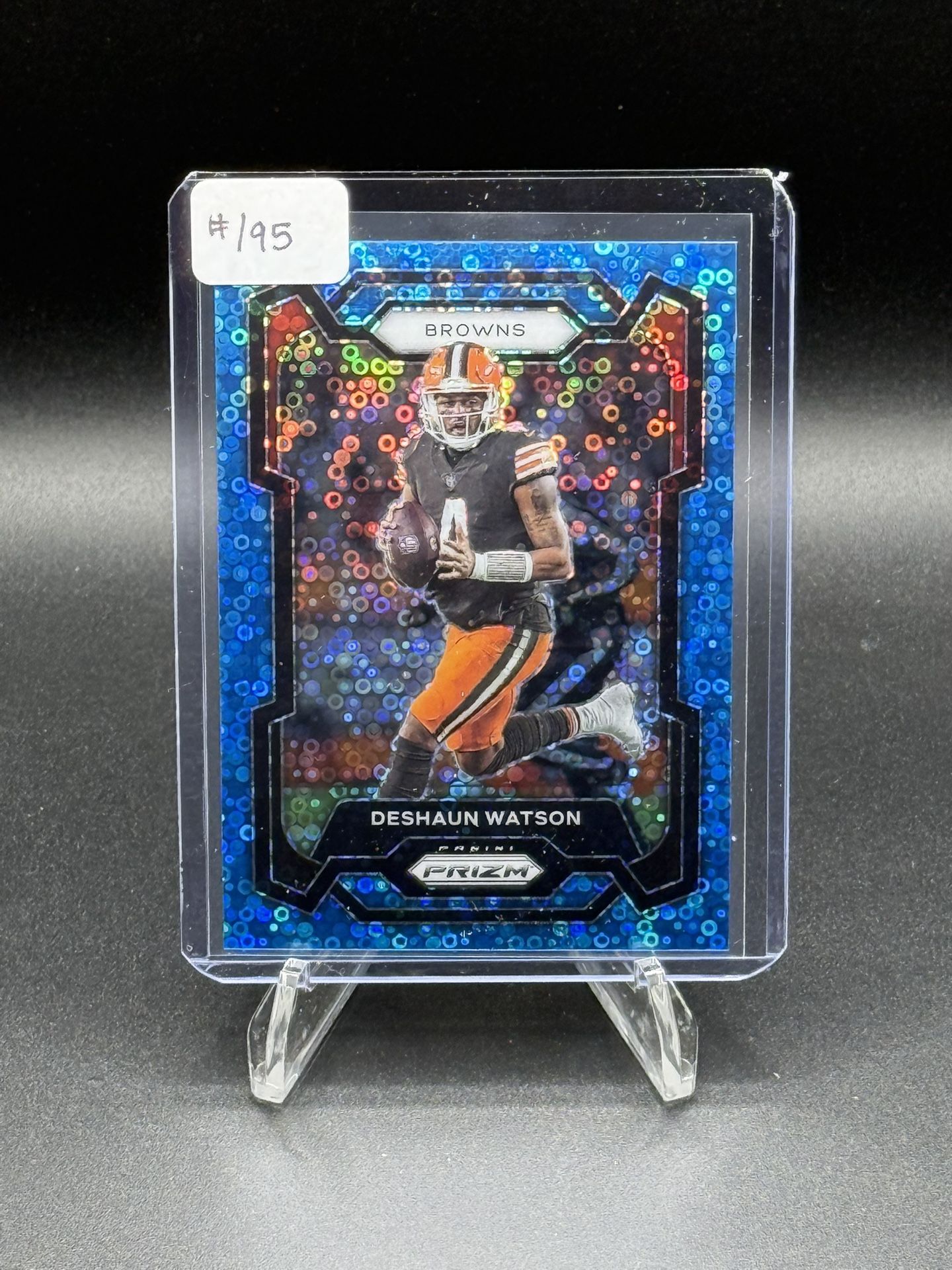 2023 Panini Prizm No Huddle Disco Blue Prizm #65 DeShaun Watson #/95