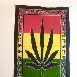 Rasta Leaf Tapestry Wall Hanging 