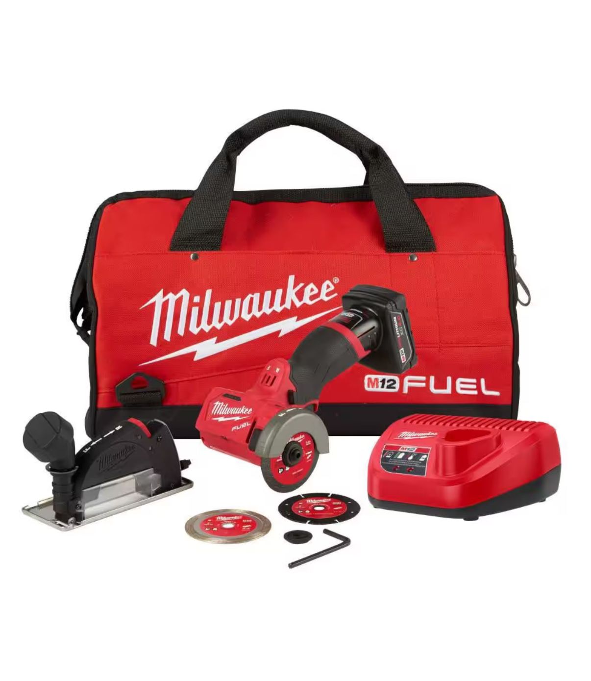M12 FUEL 12V 3 in. Lithium-Ion Brushless Cordless Cut Off Saw Kit with One Battery Charger and Bag