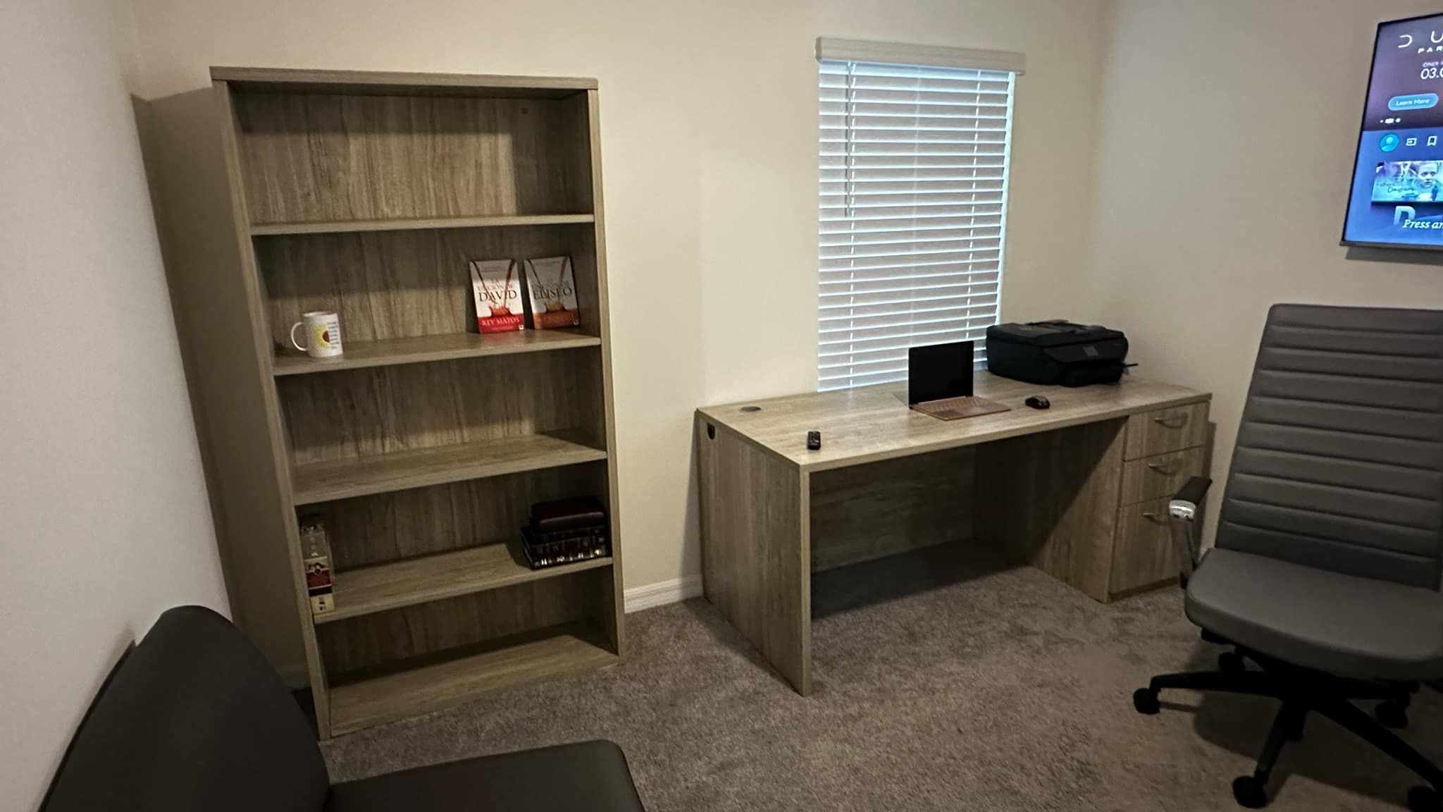 Desk And Bookshelf