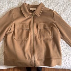 MELLODAY Brown/Tan Utility Jacket with Wide Lapels Women’s Small
