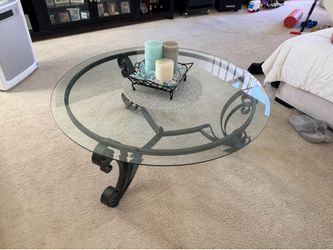 Glass and Metal Coffee Table
