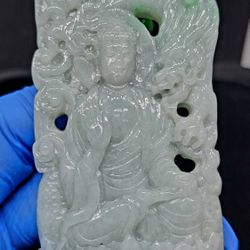 Myanmar Jadeite Jade Pendant Buddha-Dragon. 
