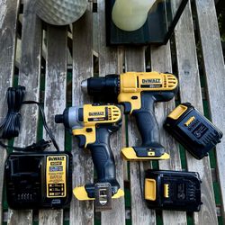 Dewalt set impact and drill battery charger bag Brand new