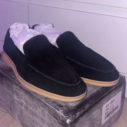 Black suede loafers size 41