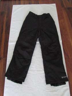Youth 8/10 Black Snow Pants, Black Dot