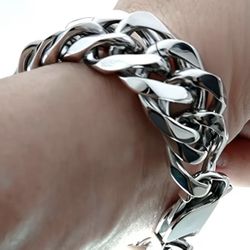 Big Manly Bracelet Silvery Stainless 