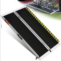 VNN Portable Wheelchair Ramp 4FT, Non-Slip Aluminum Ramps for Wheelchairs for Home, Handicap Wheelchair Ramps for Home Steps, Aluminum Loading Dock Pl