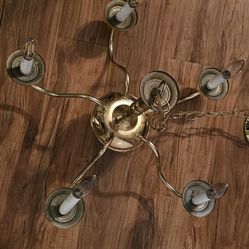 5-Light 1 Tier Candelabra Style Contemporary Gold Chandelier