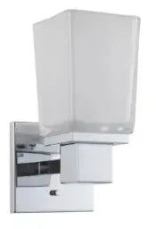 Parker - 1 Light Vanity with Sandstone Etched Glass - Polished Chrome Finish