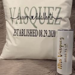 Wedding Gifts- Custom Pillow Name