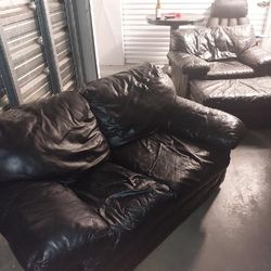 Leather So Soft,It's Sad To Sell Sofa's With Universal Footstool 