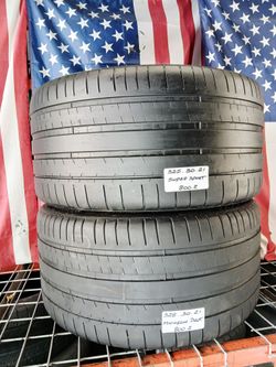 🎁 2 USED TIRES 325/30ZR21 MICHELIN PILOT SUPER SPORT MAX PERFORMANCE SUMMER 325/30R21