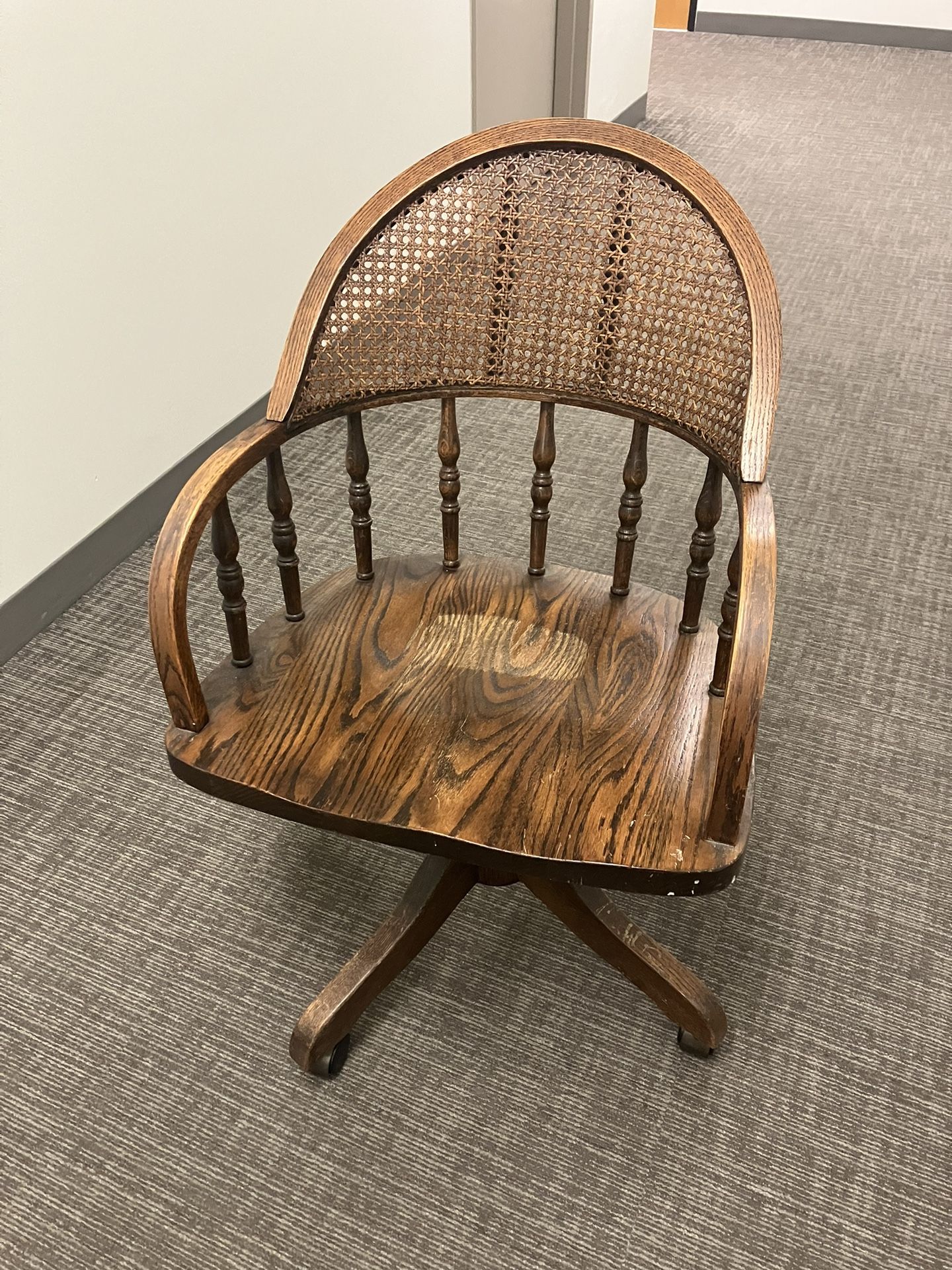 Solid Wood Office Chair with Castors