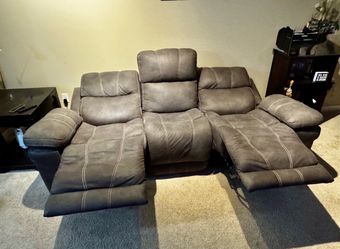 Gray Microfiber Reclining Sofas 2 pieces