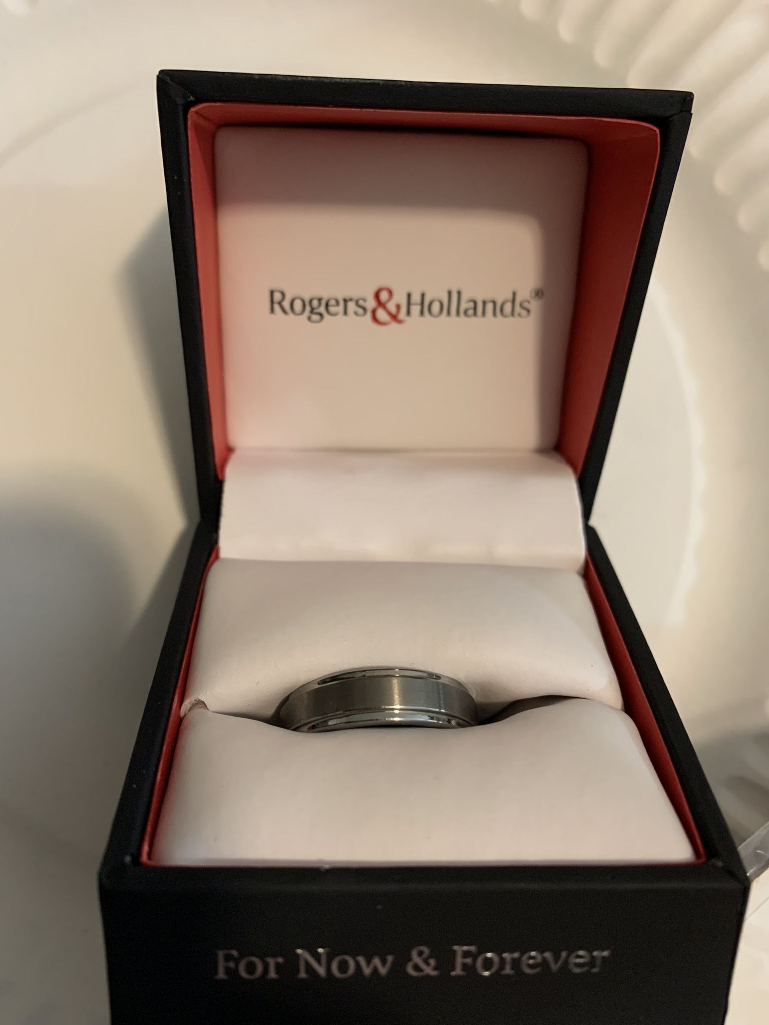 Men’s Grey Tungsten Ring with Satin Finish