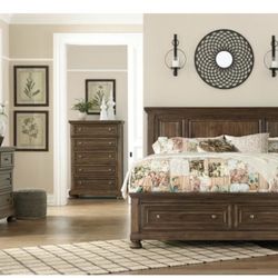 KING BED DRESSER AND CHEST 