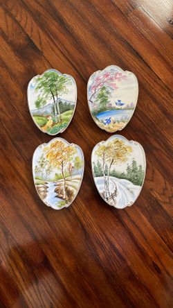 Antique, Four Seasons Ceramic Plates