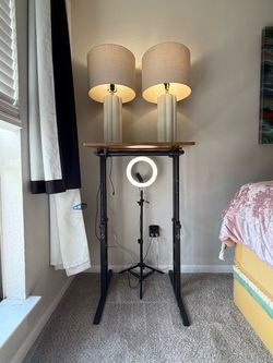 Lamps, Ring Light, and Adjustable Standing Desk