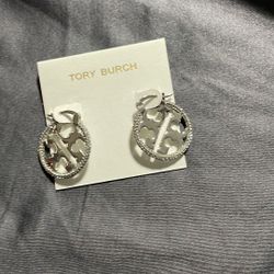 Tory Burch Hoop Earrings Silver 