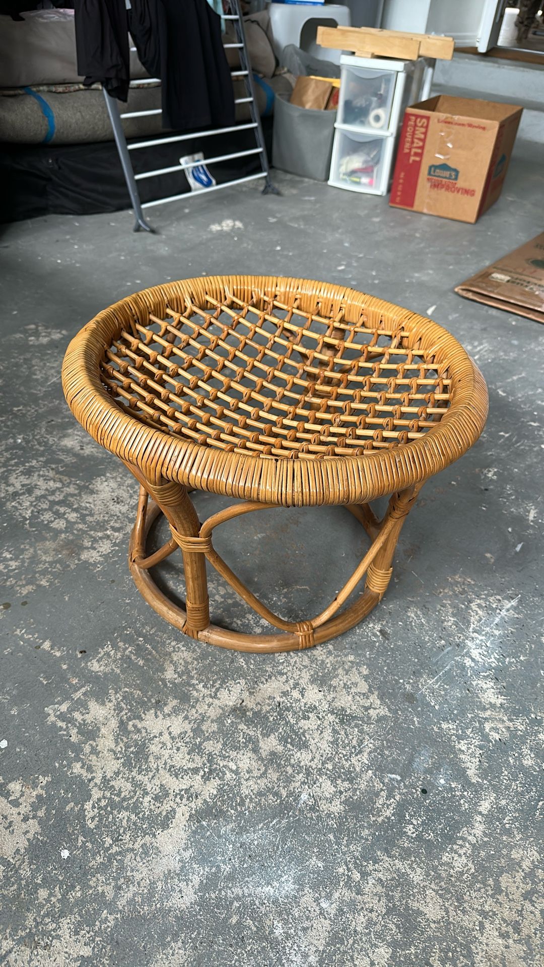 Wicker Stool with Cushion