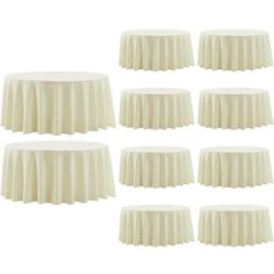 10 Pack Ivory Table Cloths 90 Inch  Round 