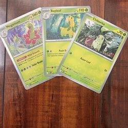 Pokemon Chikorita, Bayleef & Meganium Perfect Order Blister Promo Lot of 3 NM/M