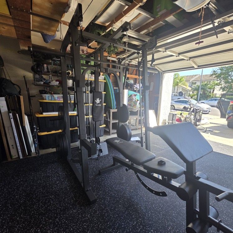 Smith Machine 2001 | Multi-Use Adj Bench | Gym Equipment | Fitness | Squat Rack | Excercise |🔴WEIGHTS AND BARBELL SOLD SEPARATELY 🔴 FREE DELIVERY 🚚