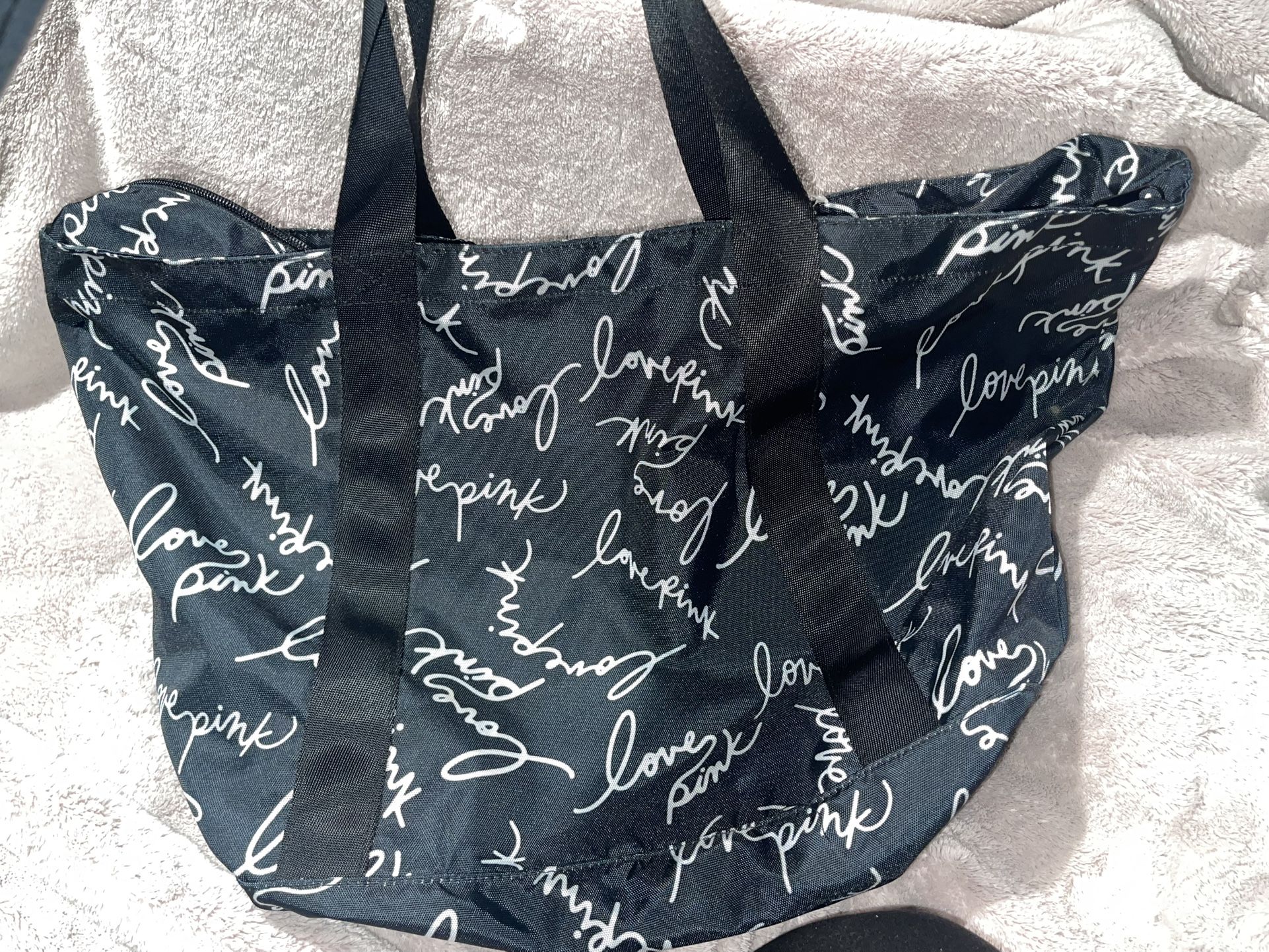 VS Love Pink Black & White Tote Bag 