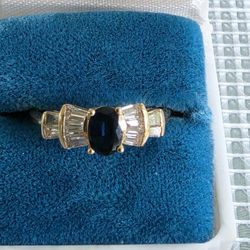 Sapphire & Diamond 14k 