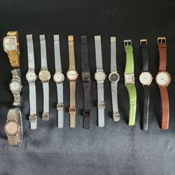 Lot of 13 Skagen Denmark Women’s Watches - Mixed Styles, Mesh & Leather Bands