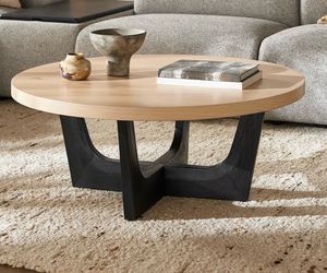 Natural & Black Coffee Table