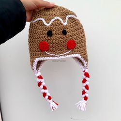 Gingerbread Hat, Christmas Beanie 