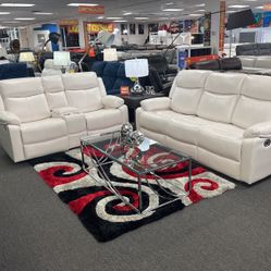 Special Deal🚨Beautiful White Sofa&Loveseat 4x Recliners On Sale $999