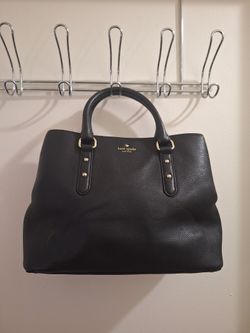 Kate Spade Leila Triple Compartment Satchel Crossbody Leather Bag - Black