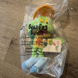 1998 Kellogg’s Cereal 9” Dig Em Frog Bean Bag Bunch Plush - New, Sealed 