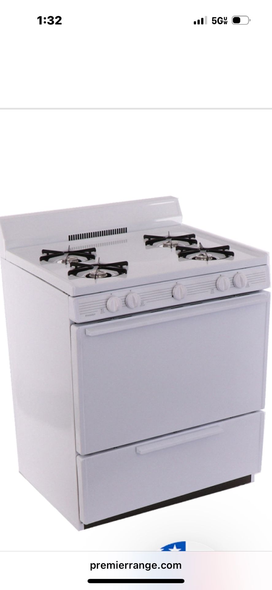 New 30” Gas Stove