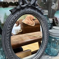 Vintage black mirror with Decorative Frame