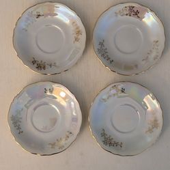 4 Vintage Porcelain China 4.5" Saucers Made In Japan 1940s-1960s