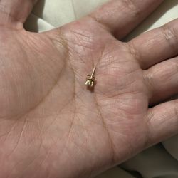 Two Princess Cut Diamond 14K Earrings 