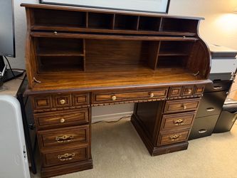 Vintage 1980 Roll-Top Desk