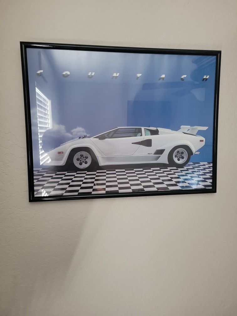 Framed Lamborghini Countach Picture