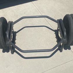 Bumper Plates Weight Set Bundle With Trap / Hex Bar