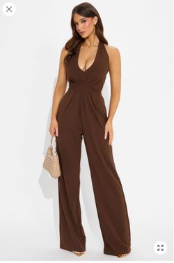 Brown halter jumpsuit