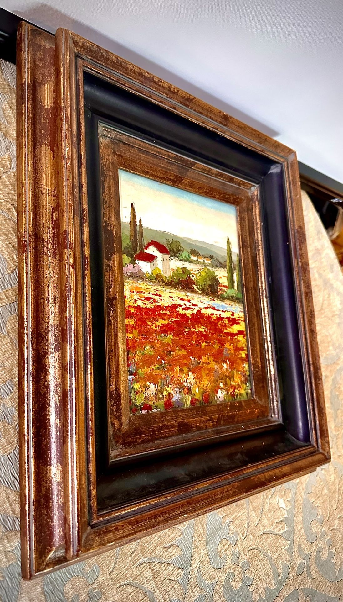 Beautiful original signed framed oil painting; H18xL16xD2.75 inch Lbs3. This is a wood framed, original oil landscape painting in excellent condition.