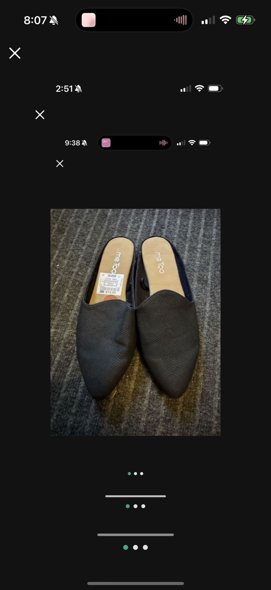 WOMENS SIZE 8 SLIP ON DRESS SHOES BLACK FLATS