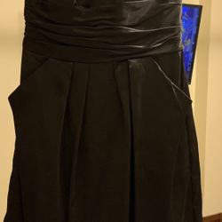 Black Strapless Bridesmaid Dress