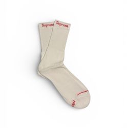 Hanes x Supreme White Cushion Crew Socks (4-Pack)