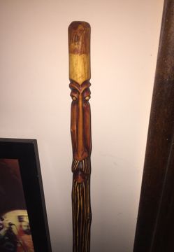 Hand carved walking cane from Haiti